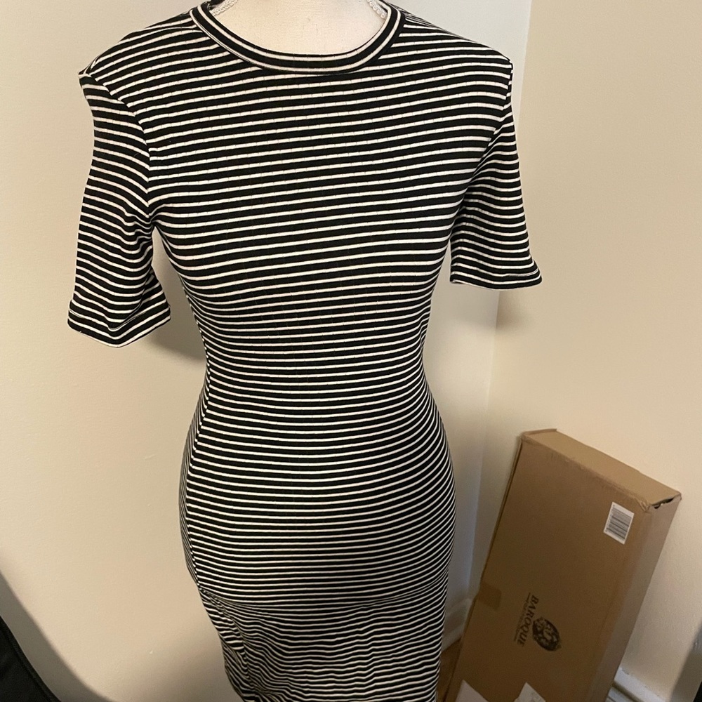 BNWT American Apparel black and white striped dress